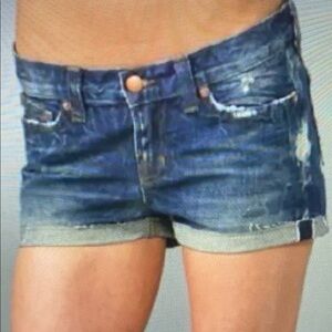 Women's Blue Denim Athletic Shorts